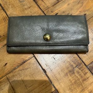 Olive green leather wallet